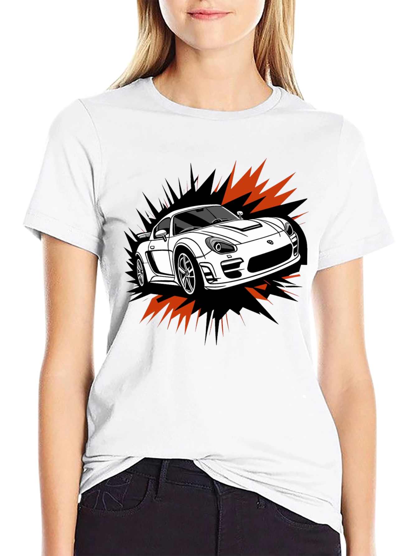 Black Cool Car Graphic T-Shirt view 9