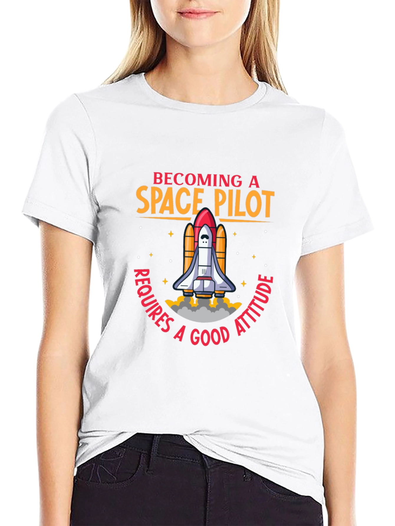 Black Space Pilot Graphic T-Shirt view 9