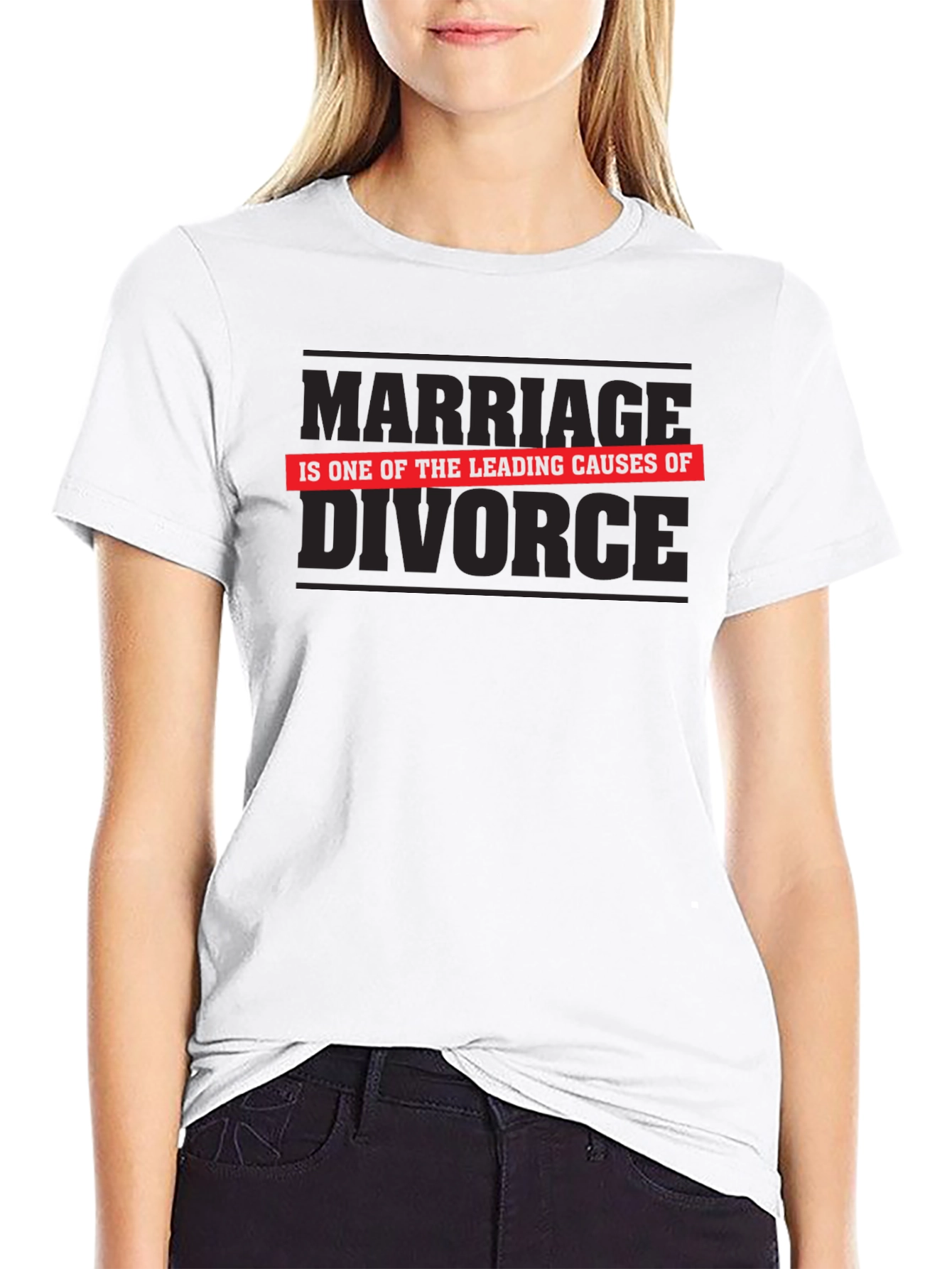 Black Marriage Causes Divorce Graphic T-Shirt - Sarcastic Humor Tee view 9