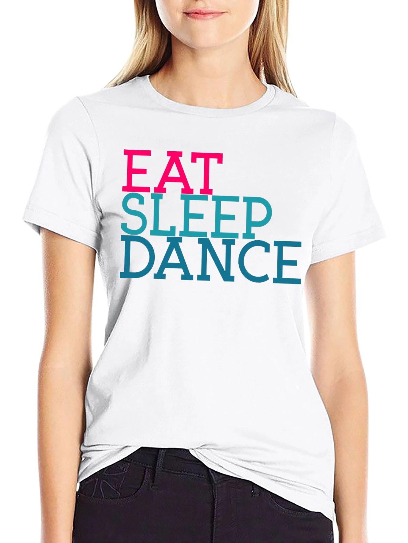 Black Eat Sleep Dance Black Graphic Tee view 9