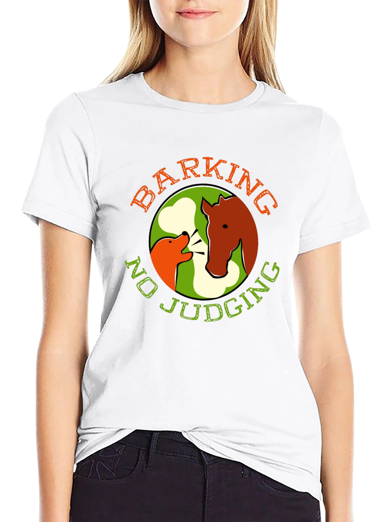 Black Barking No Judging Graphic Tee view 9
