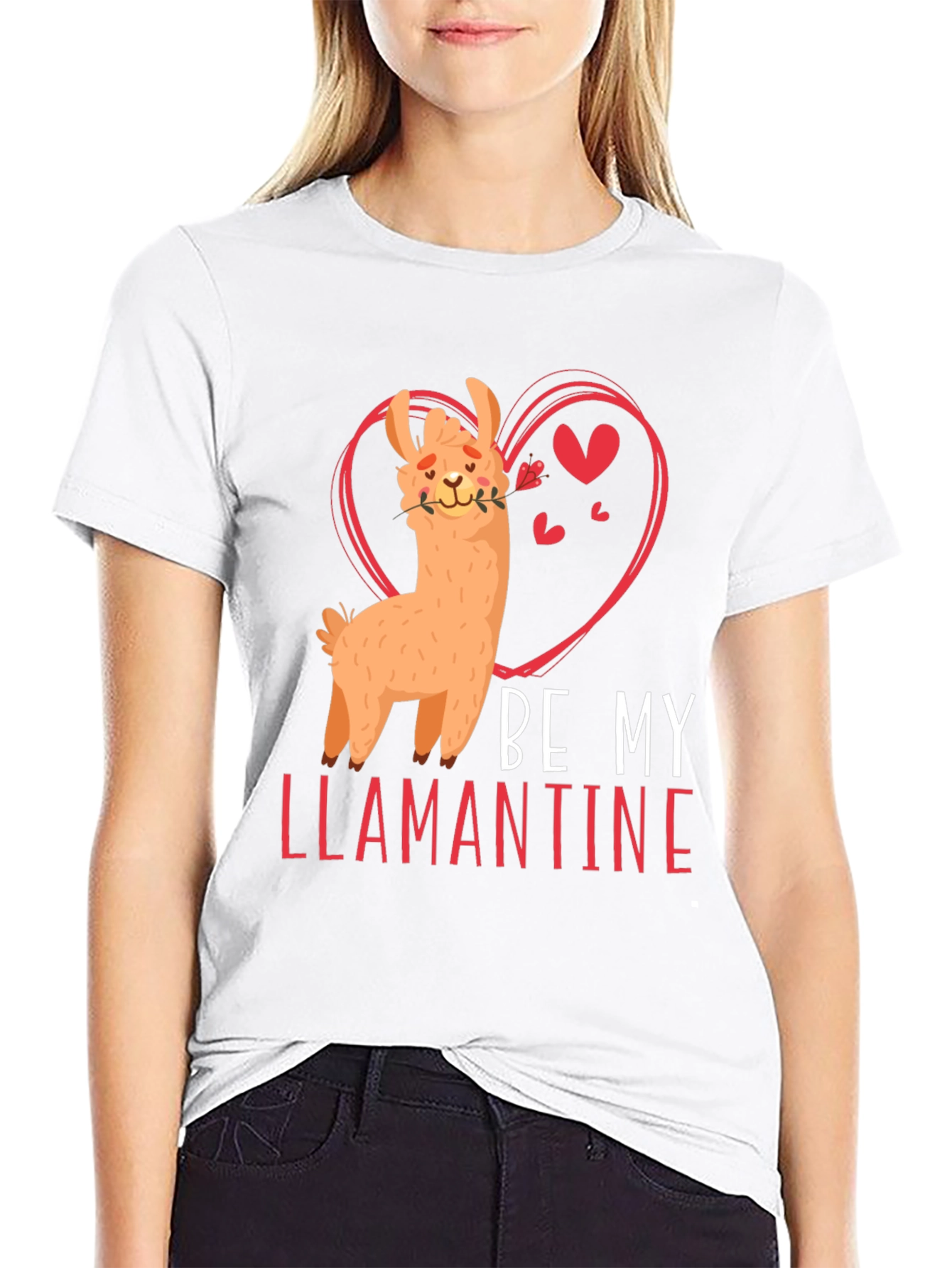 Black Be My Llamantine Black T-Shirt view 9
