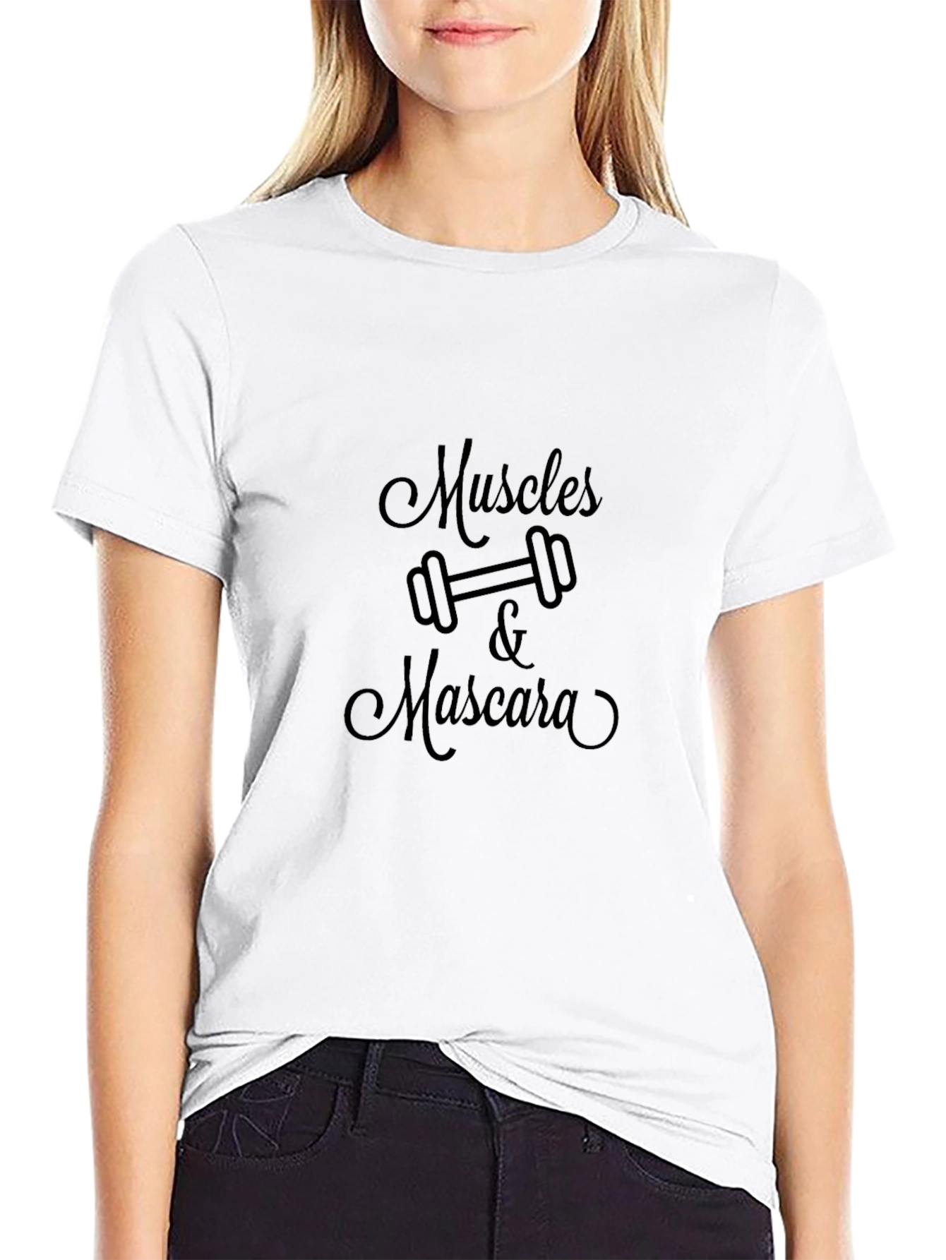 Black Muscles & Mascara Graphic T-Shirt - Black view 9