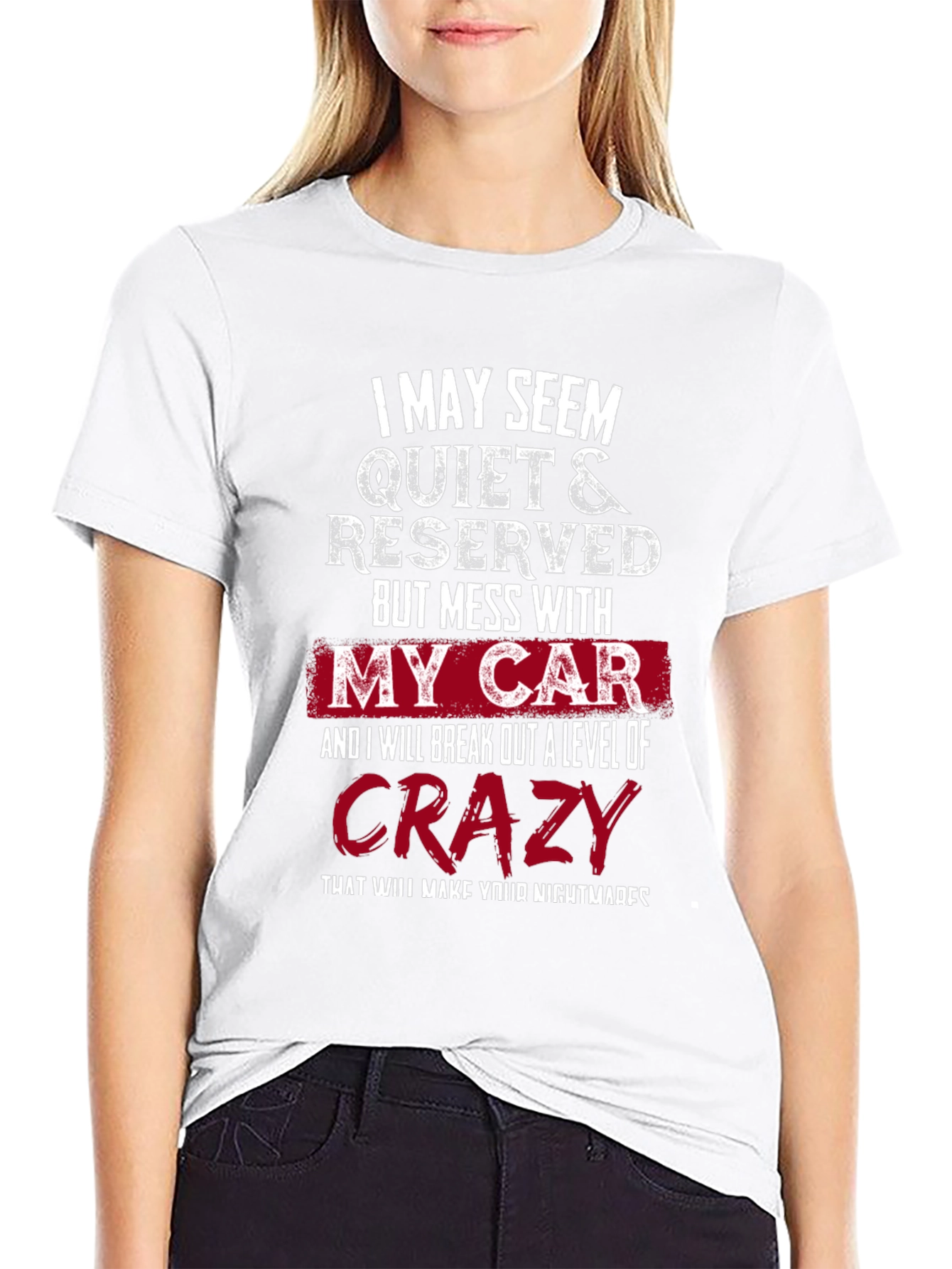 Black Quiet & Reserved My Car Crazy T-Shirt view 9