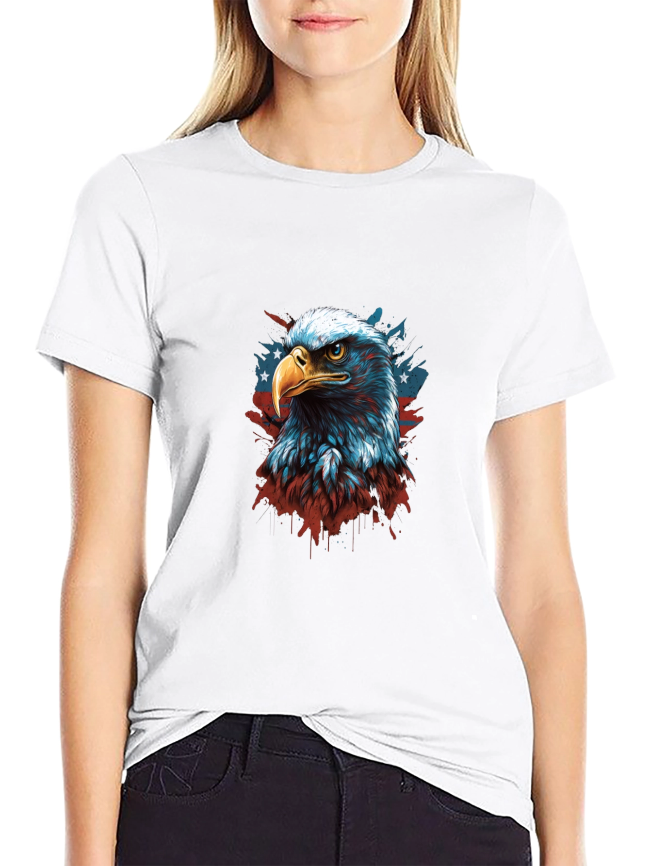 Black Patriotic Eagle Graphic Tee - Men's Black T-Shirt view 9
