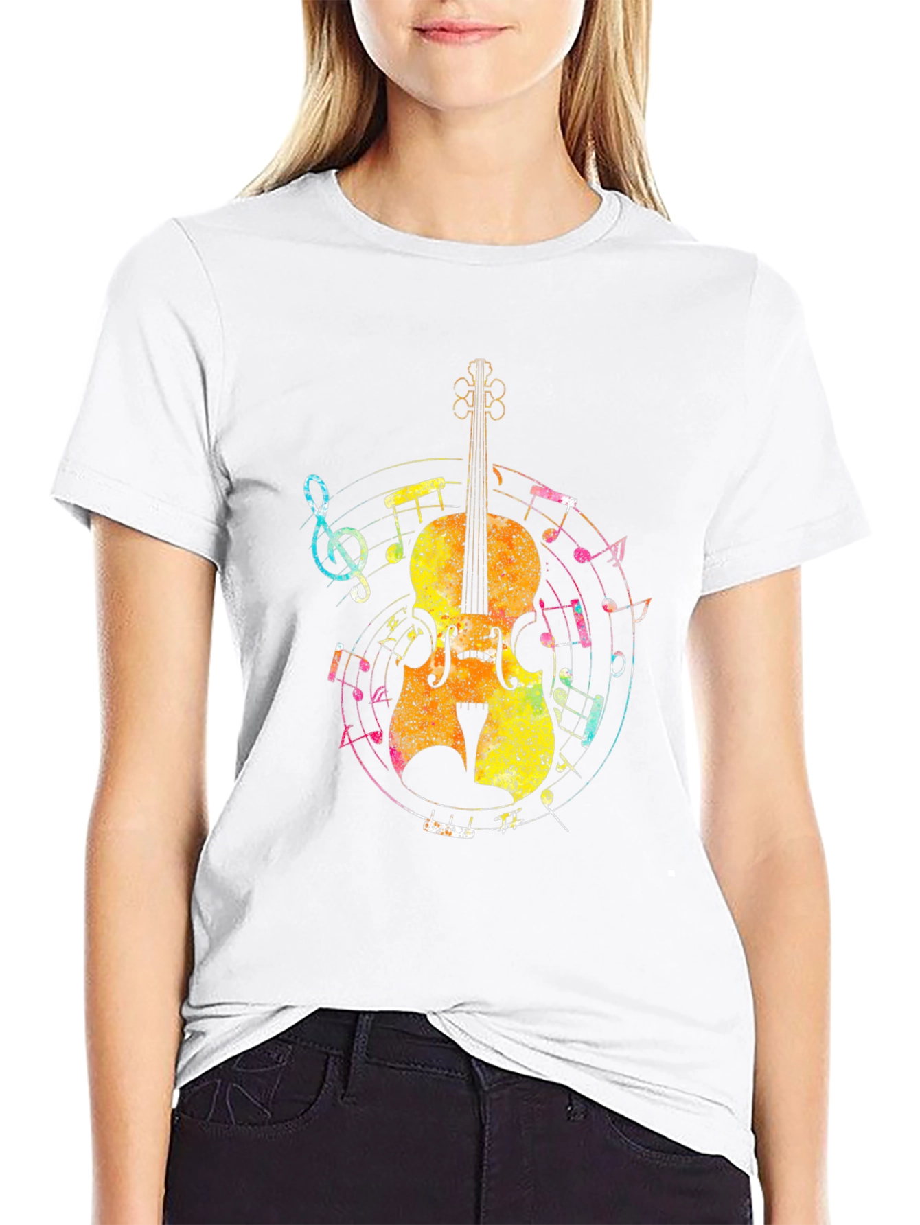 Black Musical Cello Graphic T-Shirt view 9