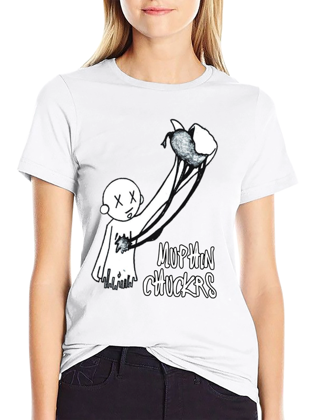 Black Muffin Chuckers Graphic Tee - Unique Design view 9