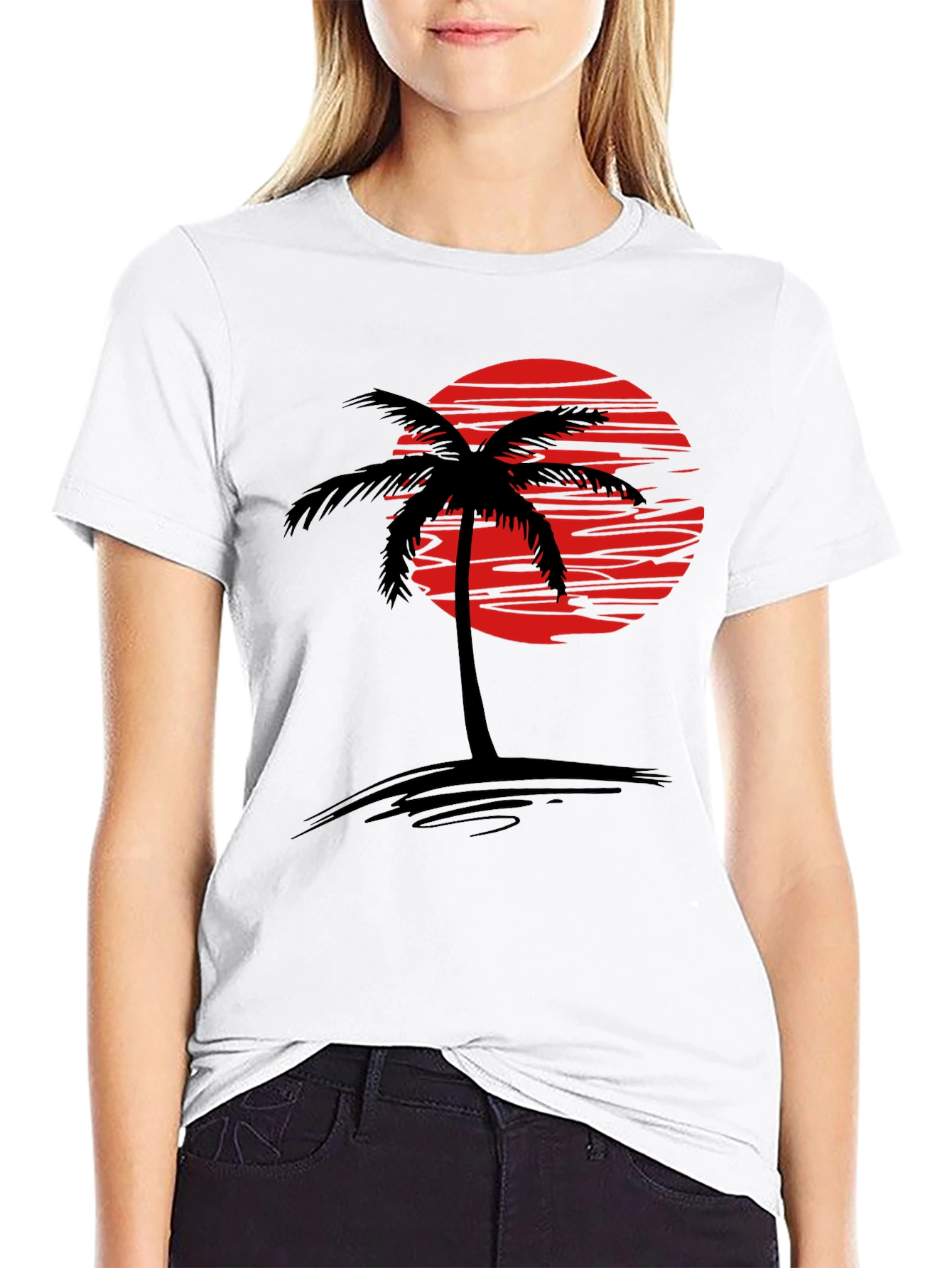 Black Sunset Palm Tree Graphic T-Shirt - Tropical Vibe view 9
