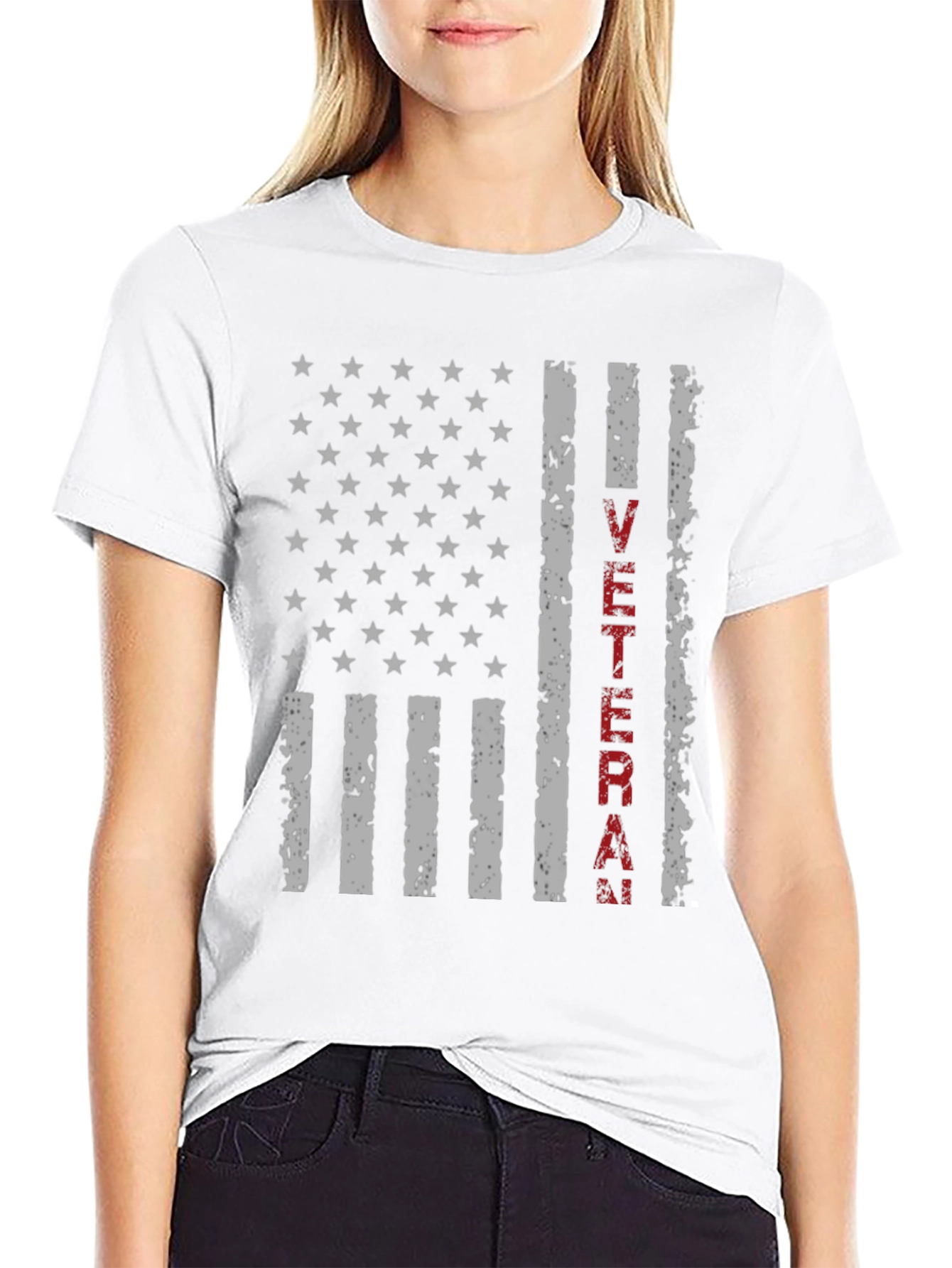 Black Veteran Flag Graphic T-Shirt view 9