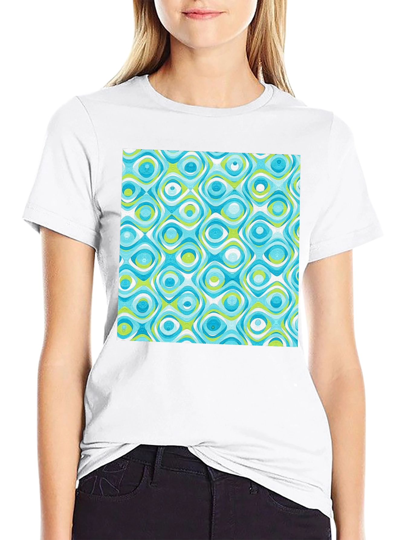 Black Retro Pattern Tee - Cool & Stylish view 9