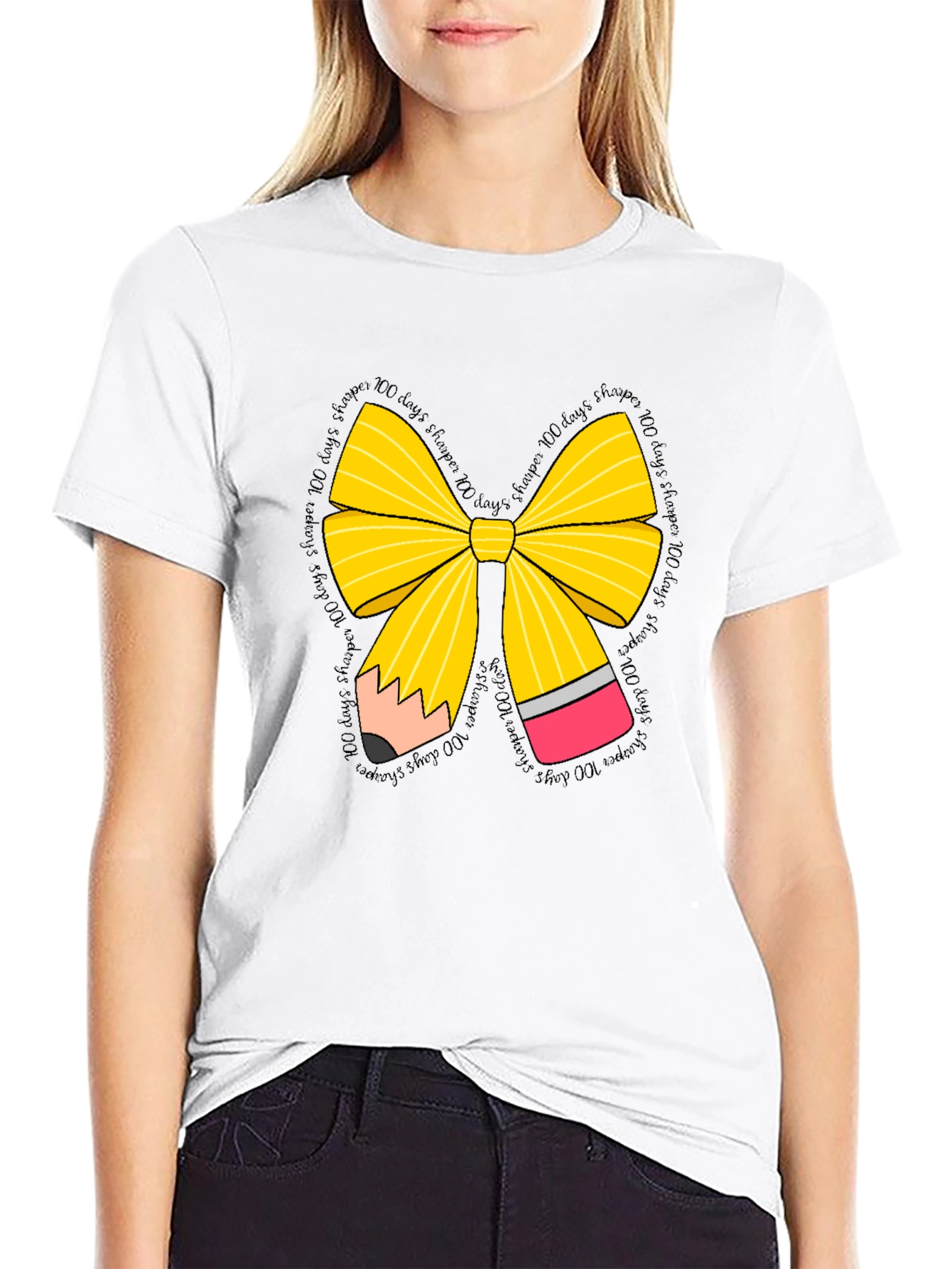 100 Days Sharper Pencil Bow T-Shirt - 9