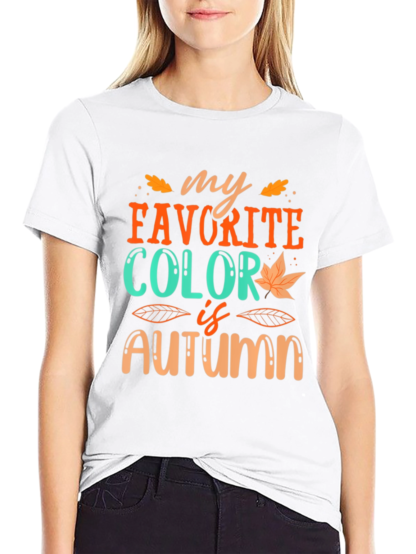 Black My Favorite Color is Autumn T-Shirt view 9
