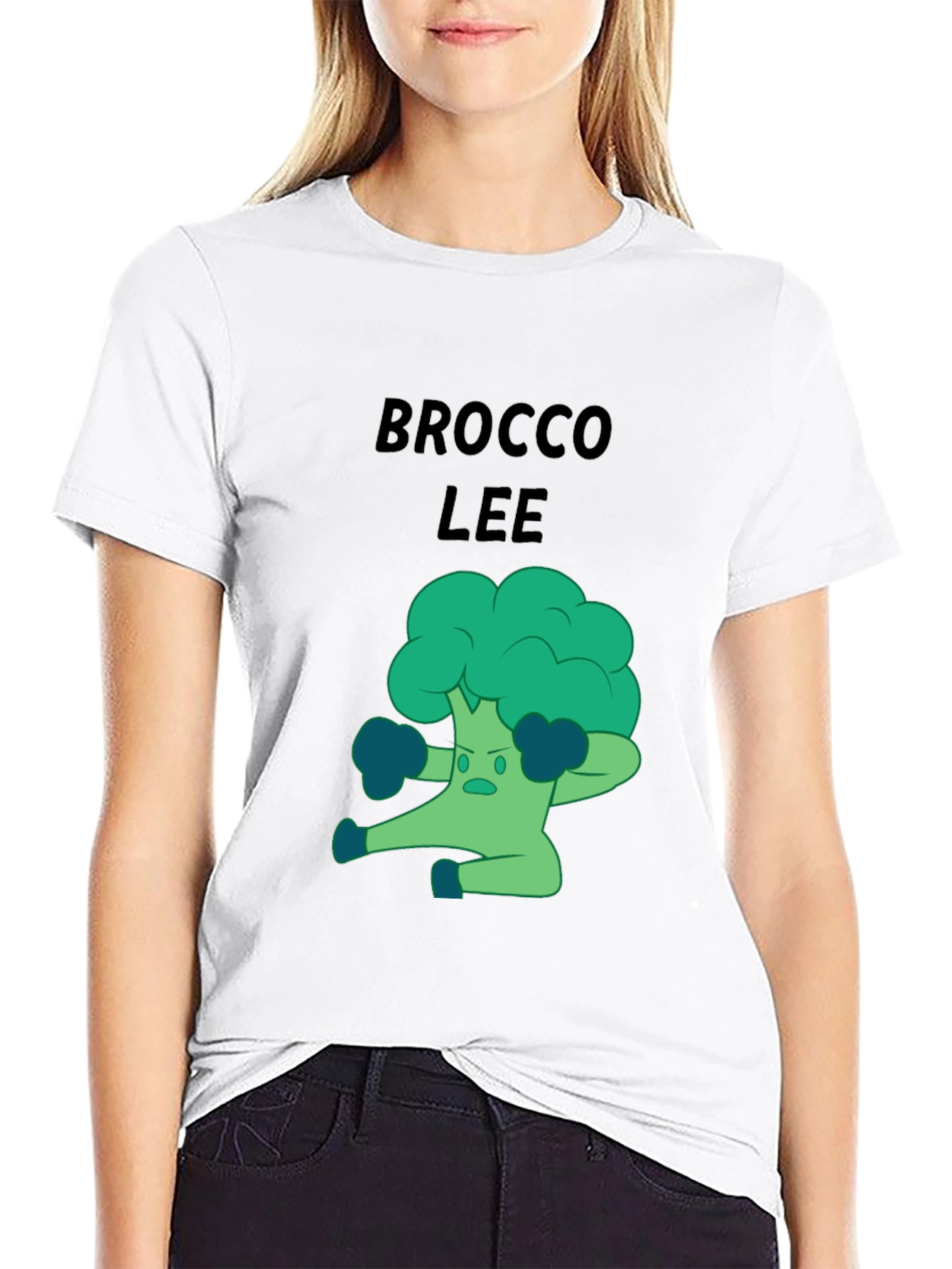 Black Brocco Lee T-Shirt - Funny Vegetable Boxer view 9