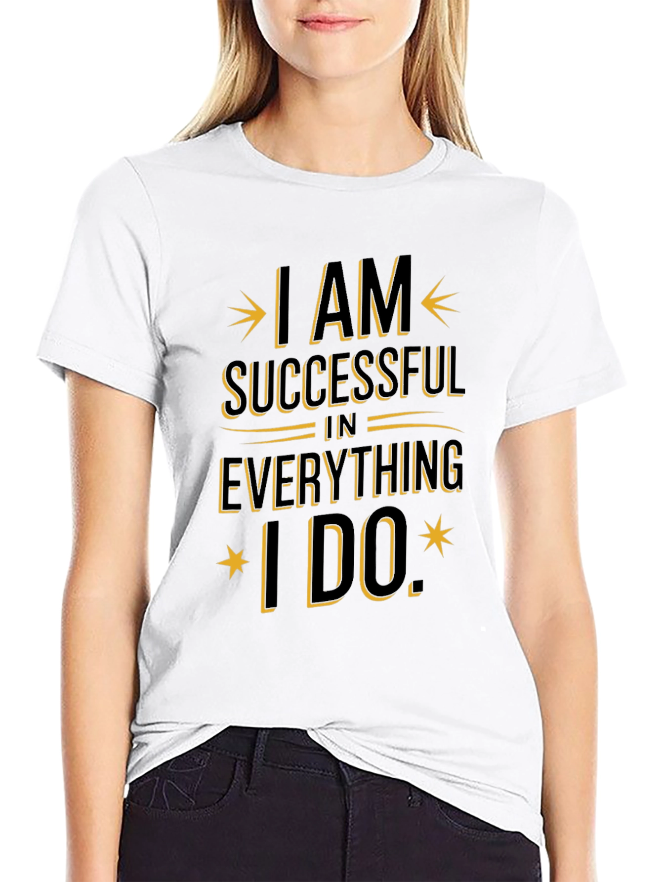 Black I AM Successful T-Shirt - Motivational Graphic Tee view 9