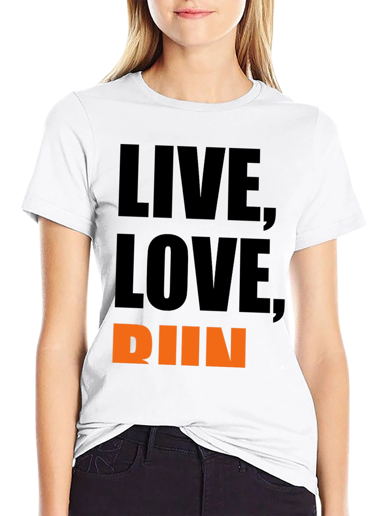 Black Live, Love, Run T-Shirt - Motivational Graphic Tee view 9