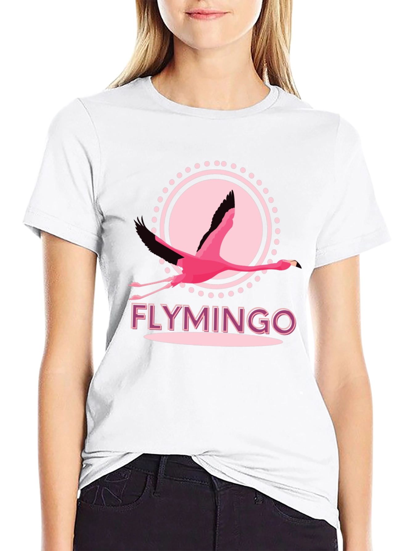 Black Flymingo T-Shirt - Pink Flamingo Graphic Tee view 9