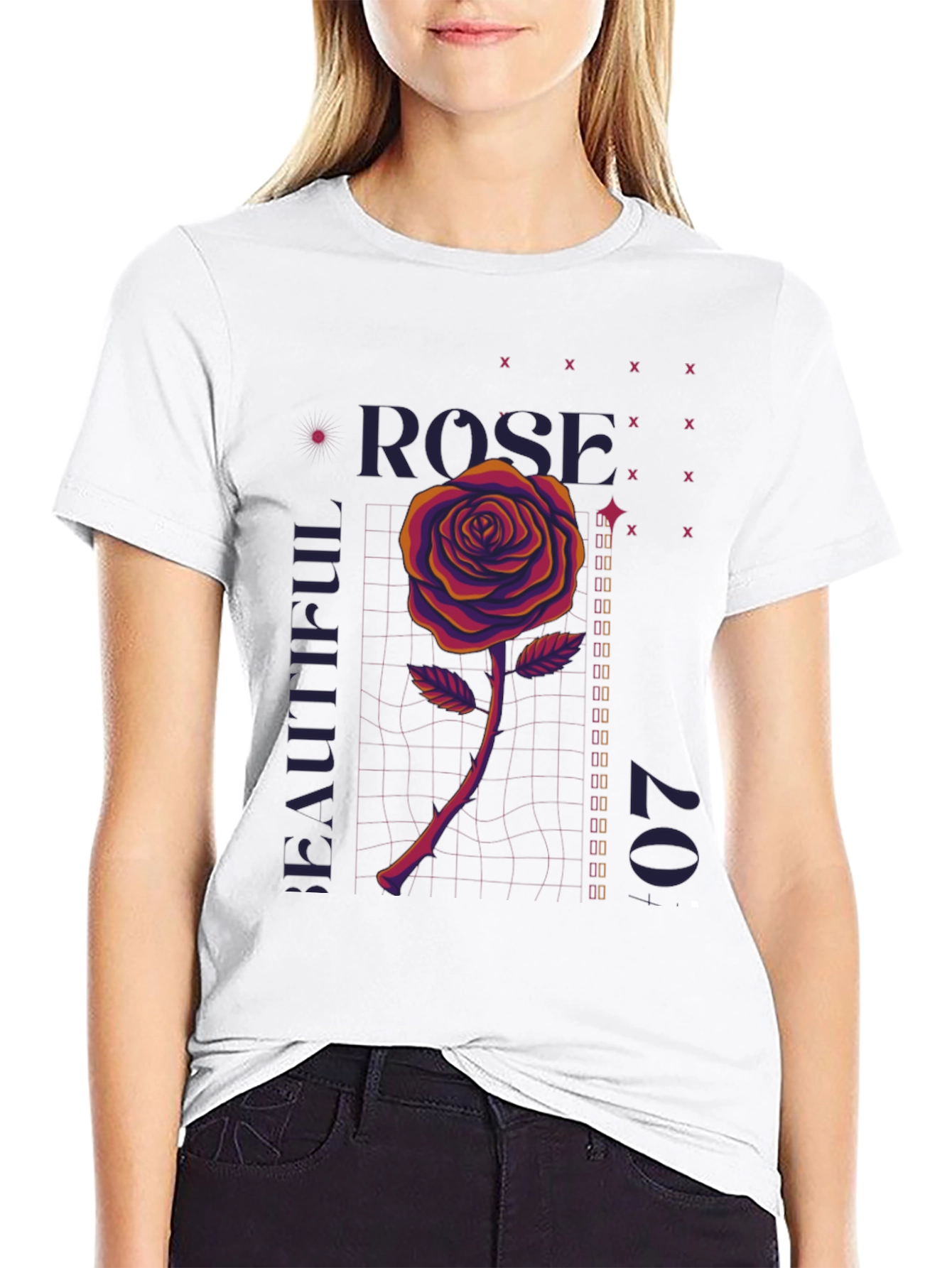 Black Rose Graphic T-Shirt - Men's Black Tee view 9