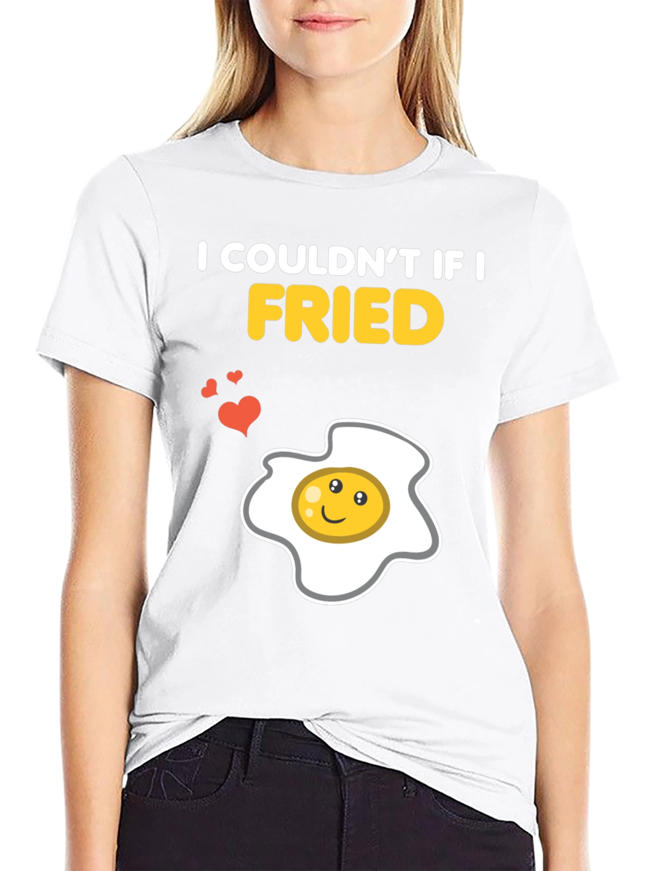 Black Funny Couldn't If I Fried Egg Graphic T-Shirt view 9