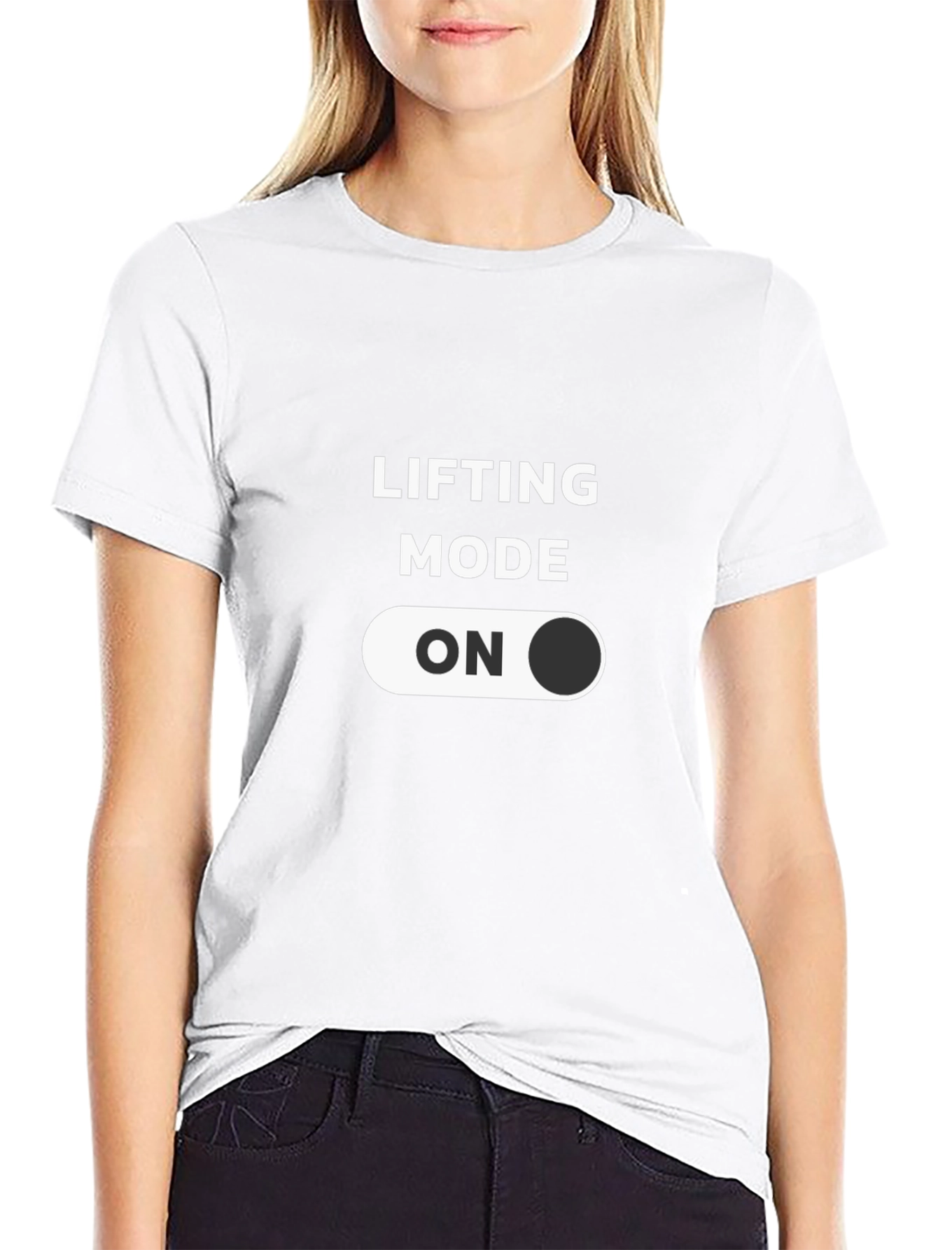 Black Lifting Mode ON T-Shirt - Gym Workout Apparel view 9