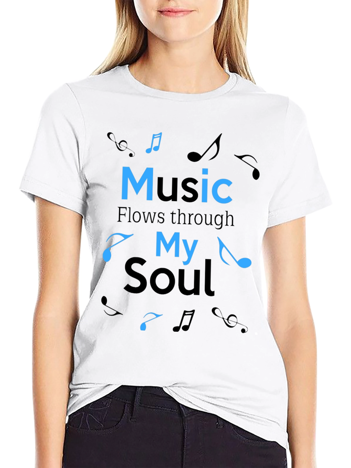 Black Music Flows Through My Soul T-Shirt view 9