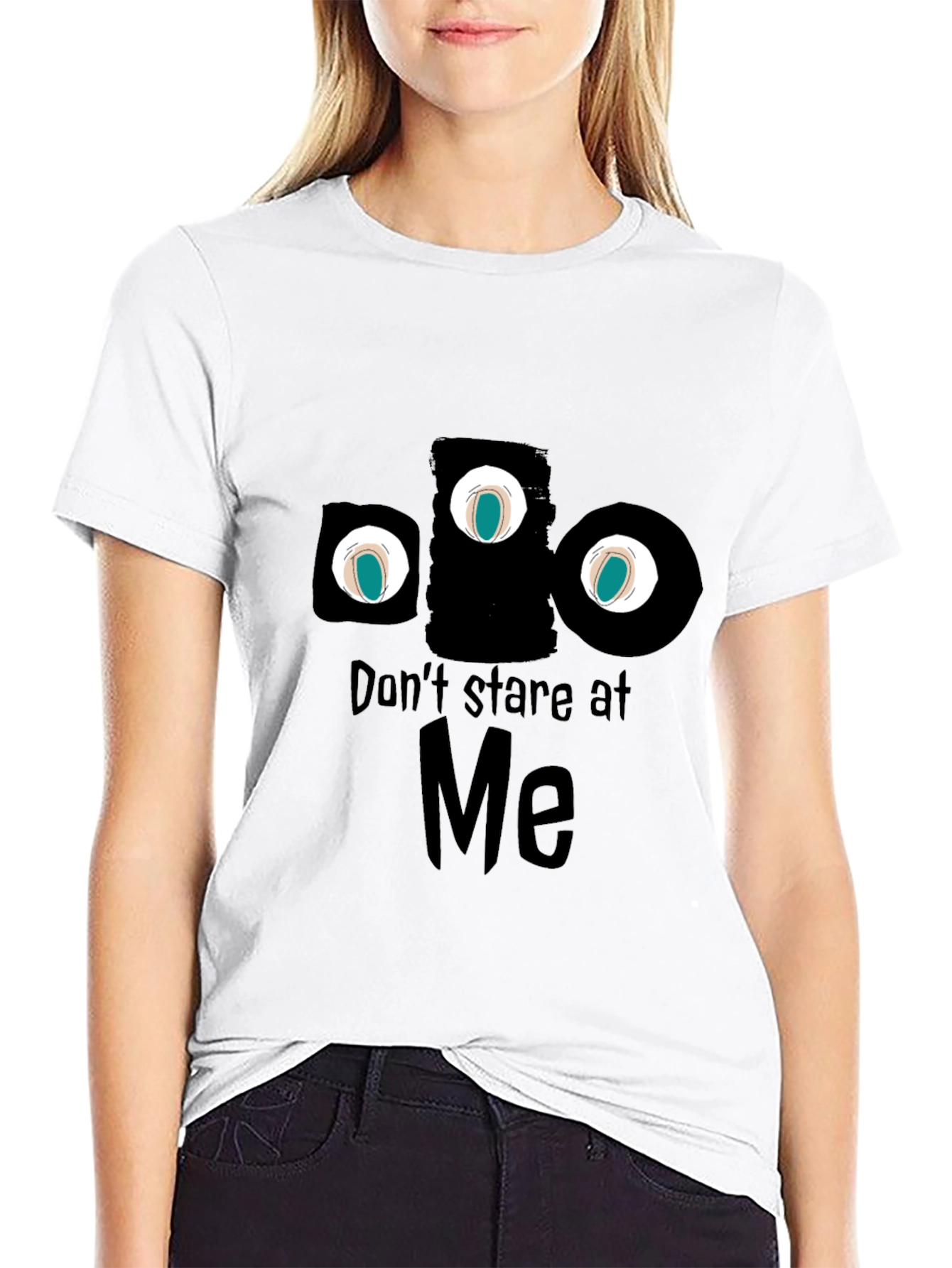 Black Don't Stare at Me Graphic Tee view 9