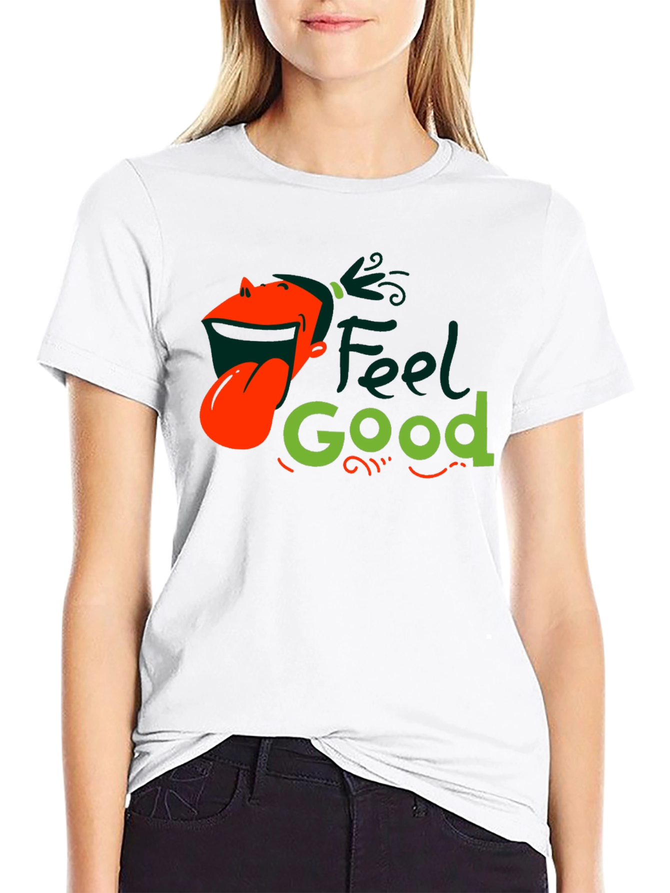 Black Feel Good Graphic Black T-Shirt view 9