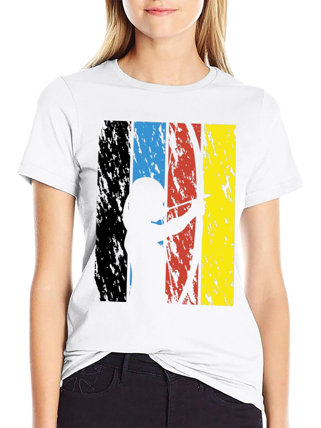 Black Archery Silhouette Graphic Tee - Grunge Style view 9