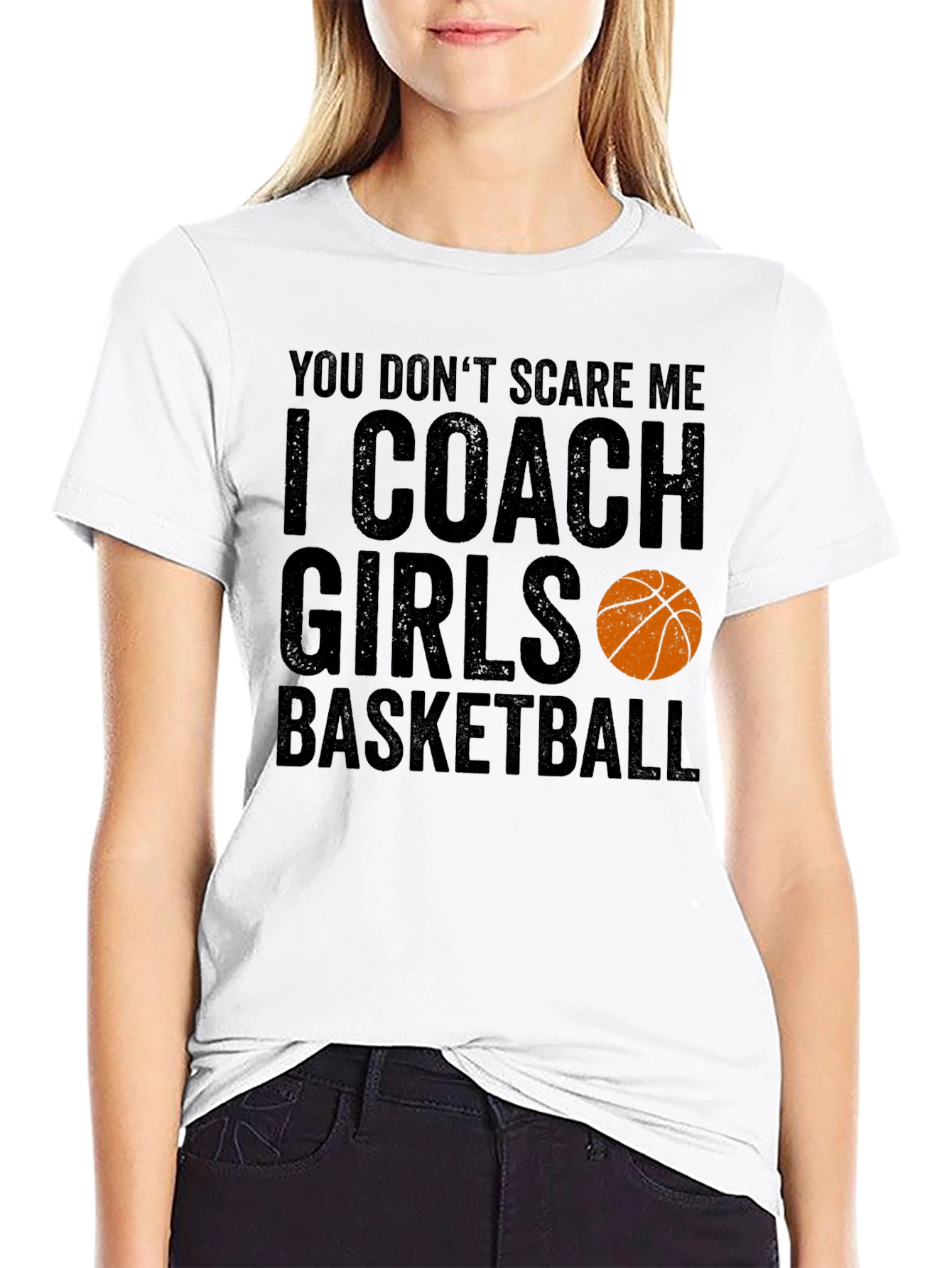 Black Funny Basketball Coach T-Shirt - I Coach Girls Basketball view 9