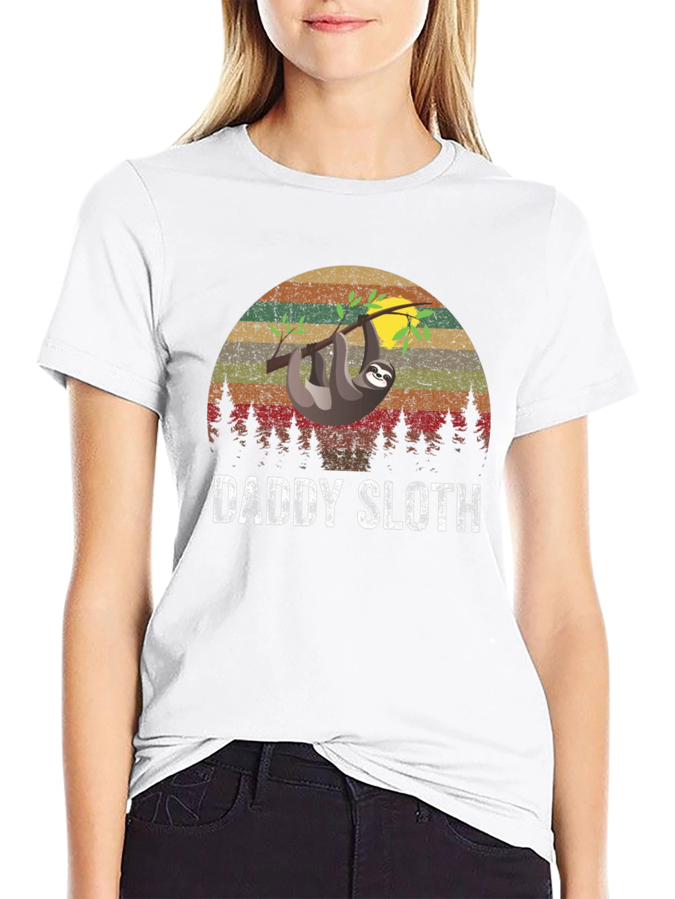 Black Daddy Sloth Graphic T-Shirt view 9