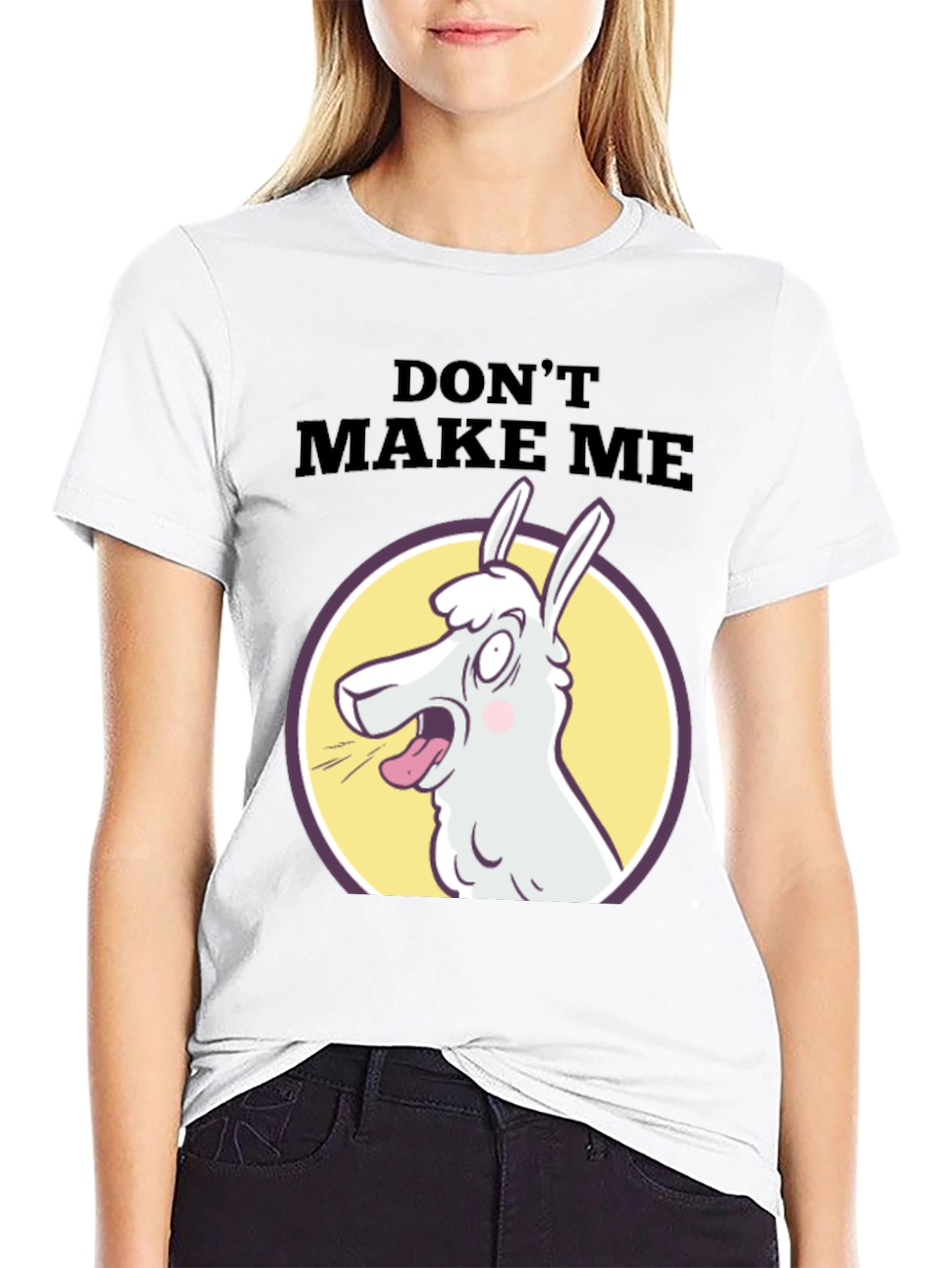Black Don't Make Me Llama T-Shirt - Funny Graphic Tee view 9