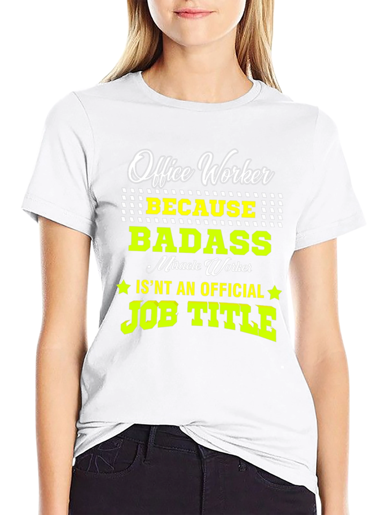 Black Office Worker Badass Job Title Graphic T-Shirt view 9