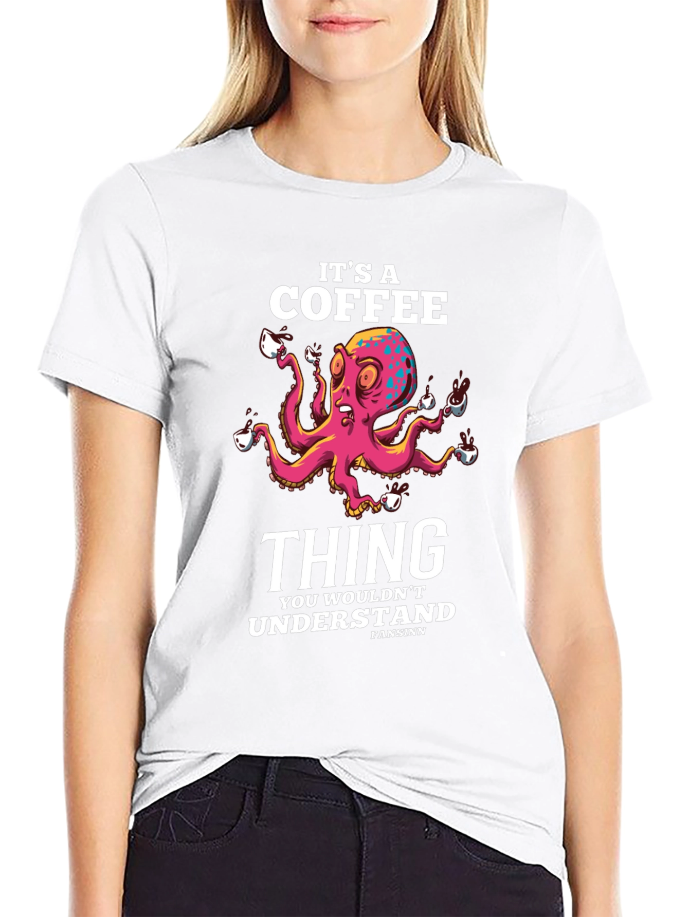 Black It's a Coffee Thing T-Shirt Octopus Design view 9
