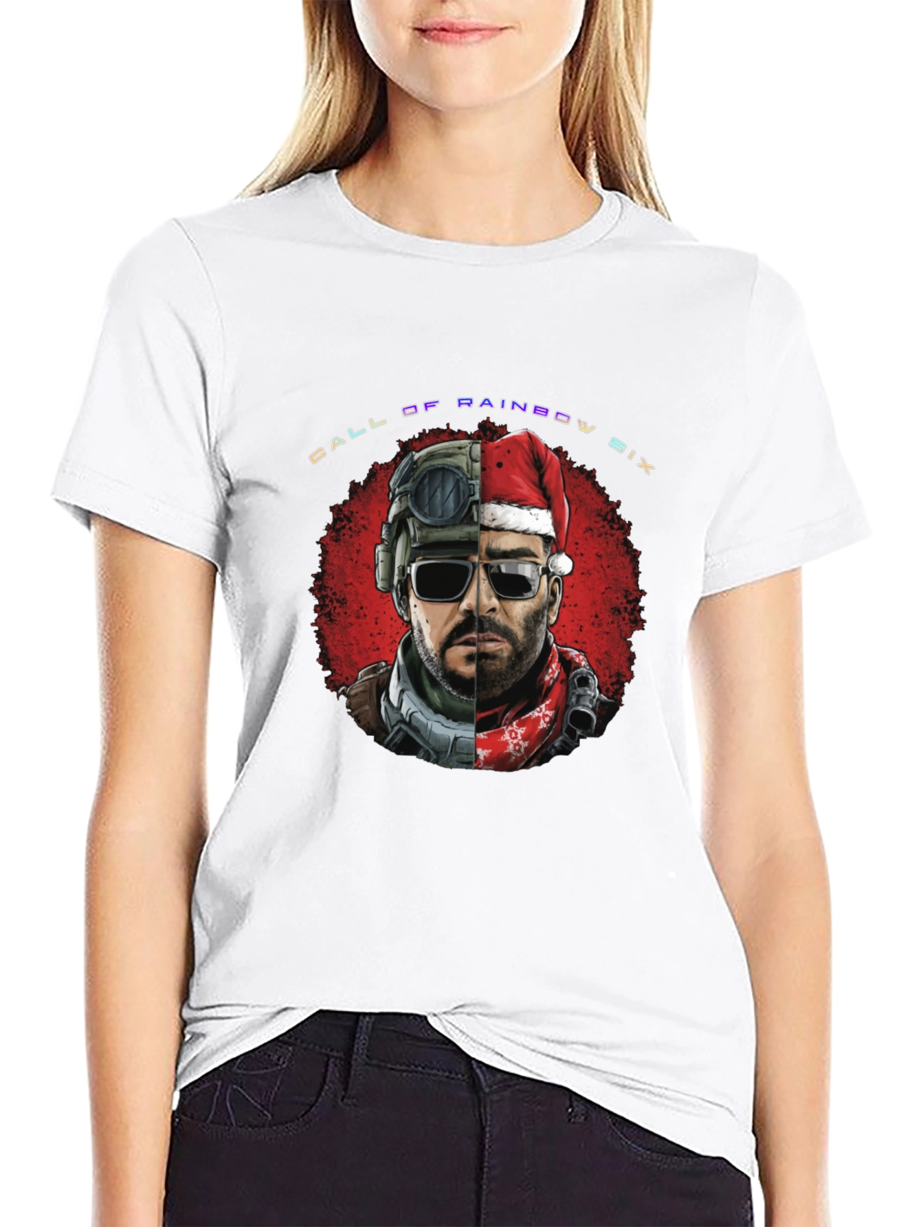 Black Call of Rainbow Six Holiday Graphic Tee view 9
