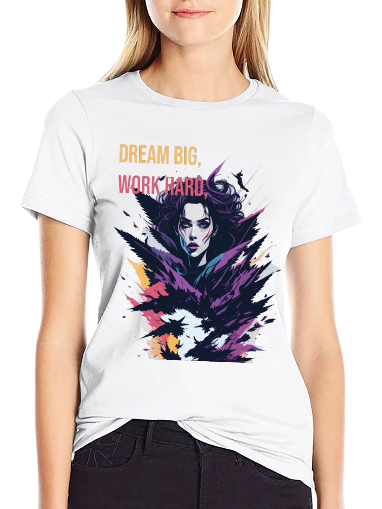 Black Dream Big Graphic Tee - Soft Cotton Blend view 9