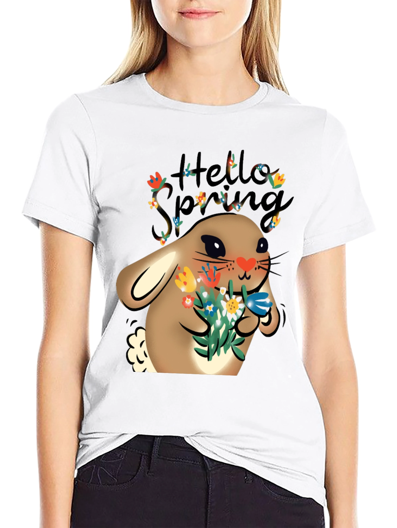 Black Spring Bunny T-Shirt view 9