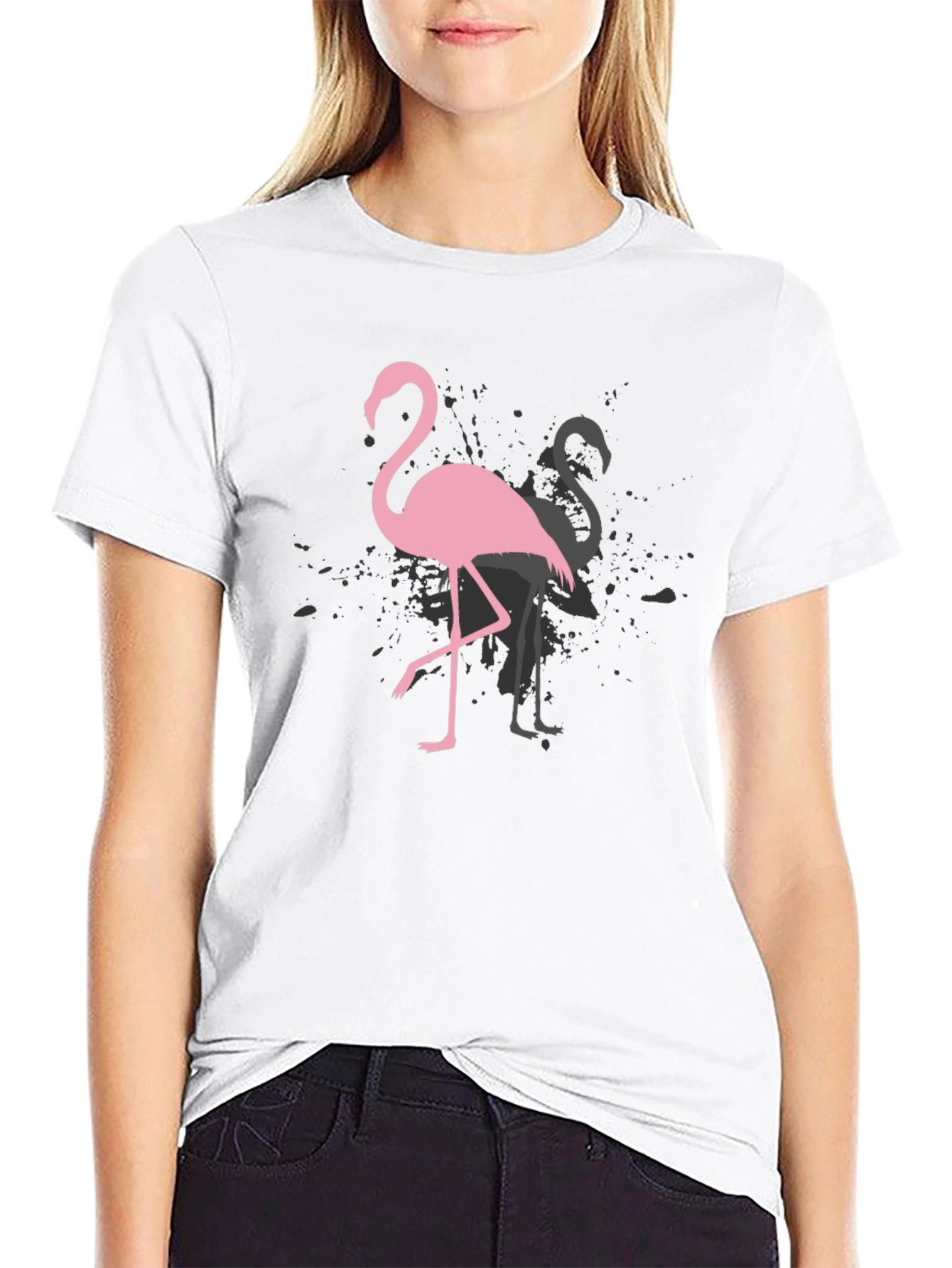 Black Flamingo Graphic Tee - Trendy Black T-Shirt view 9