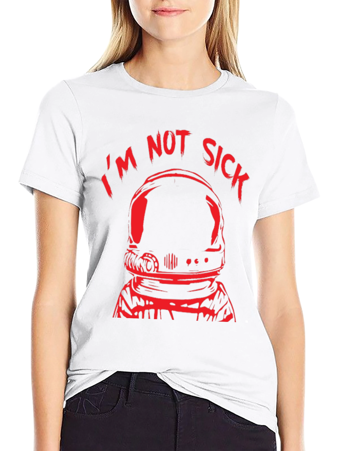 Black I'm Not Sick Astronaut Black T-Shirt view 9