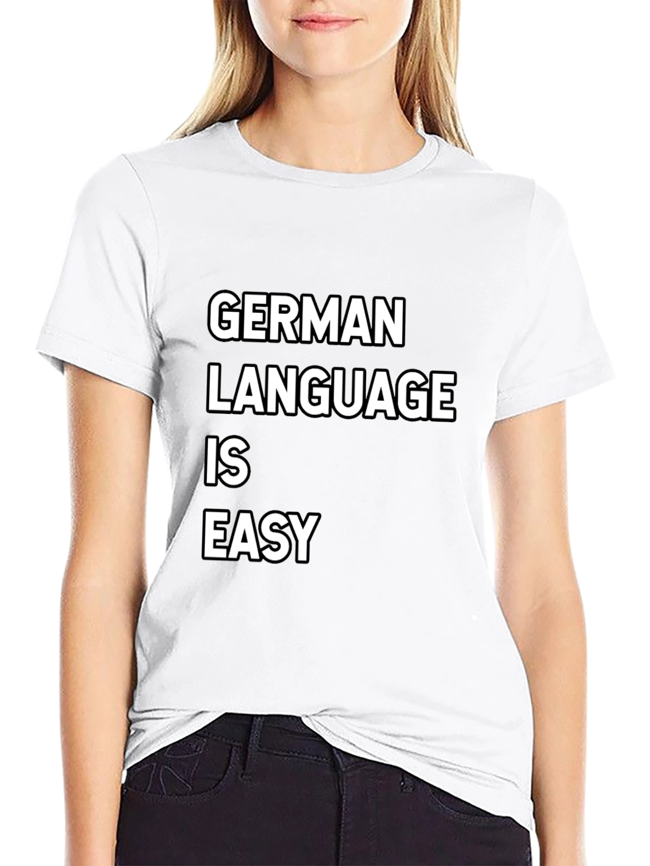 Black German Language Is Easy T-Shirt - Novelty Humor Tee view 9