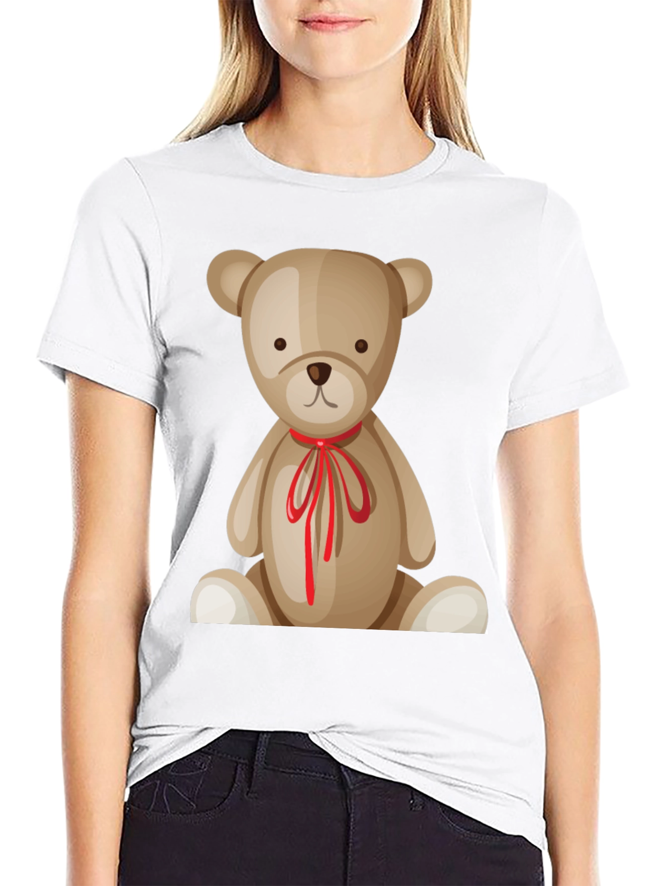Black Cute Teddy Bear Graphic T-Shirt - Soft Cotton Blend view 9