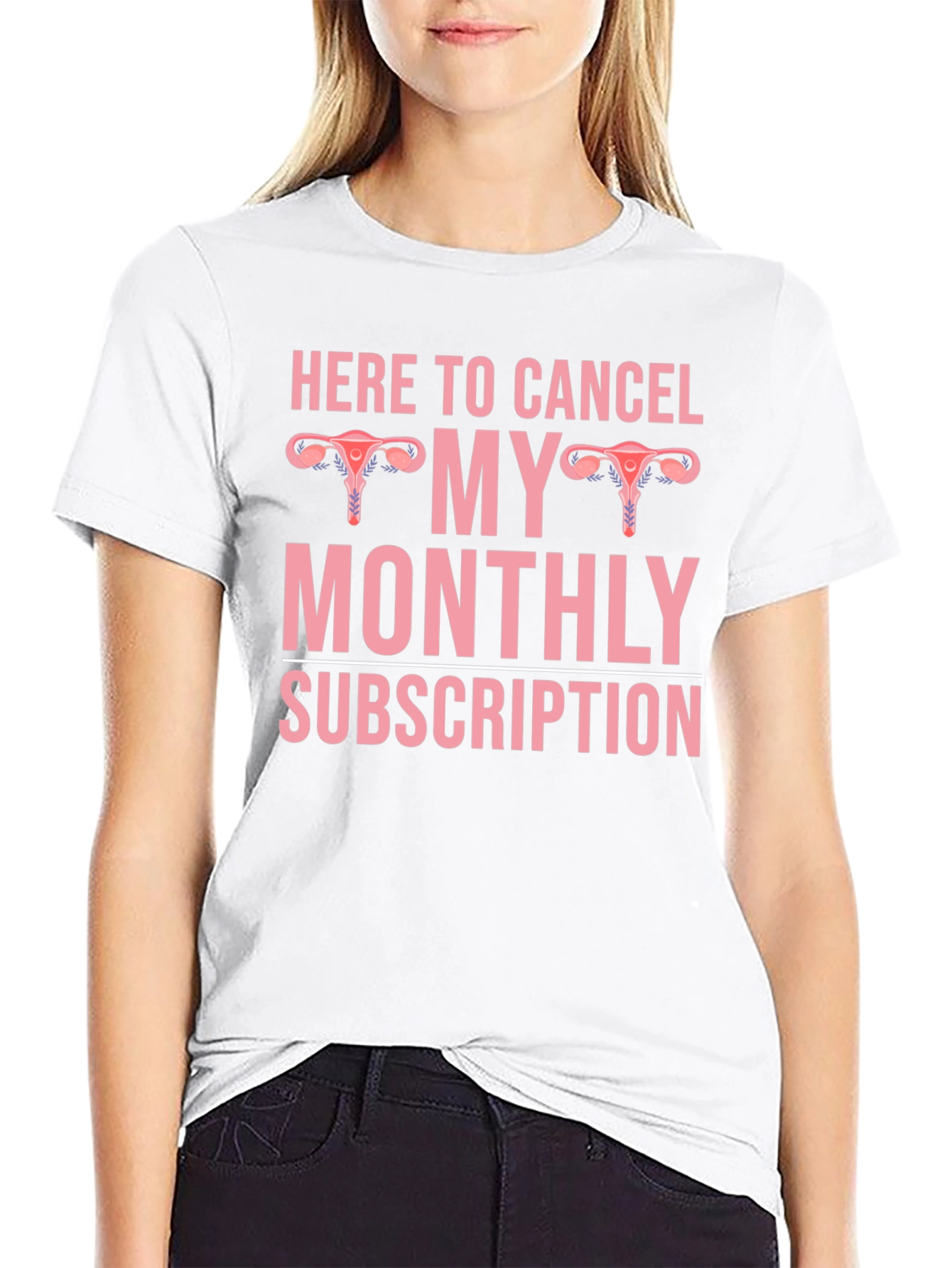 Black Here to Cancel Monthly Subscription Graphic Tee view 9