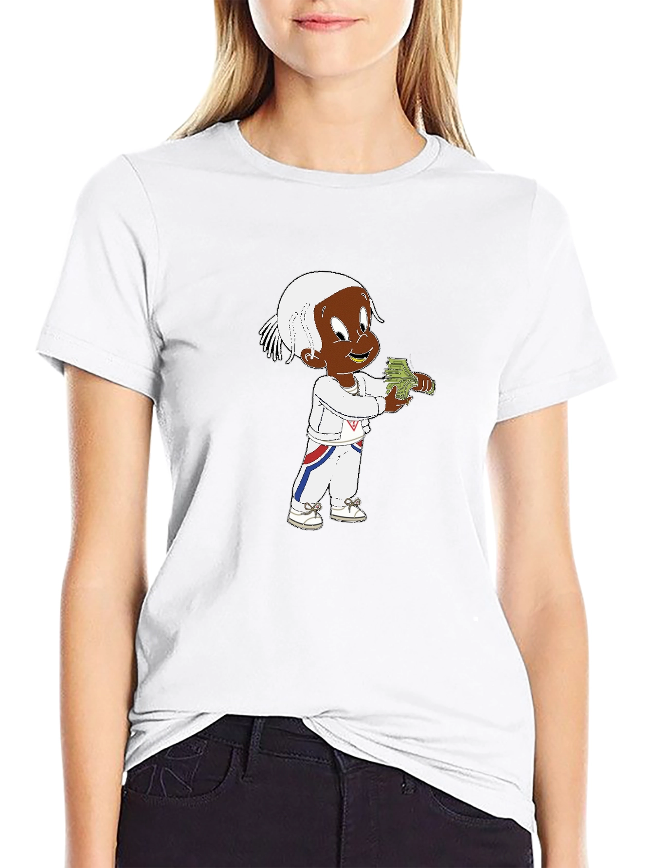 Black Cartoon Character Black T-Shirt view 9