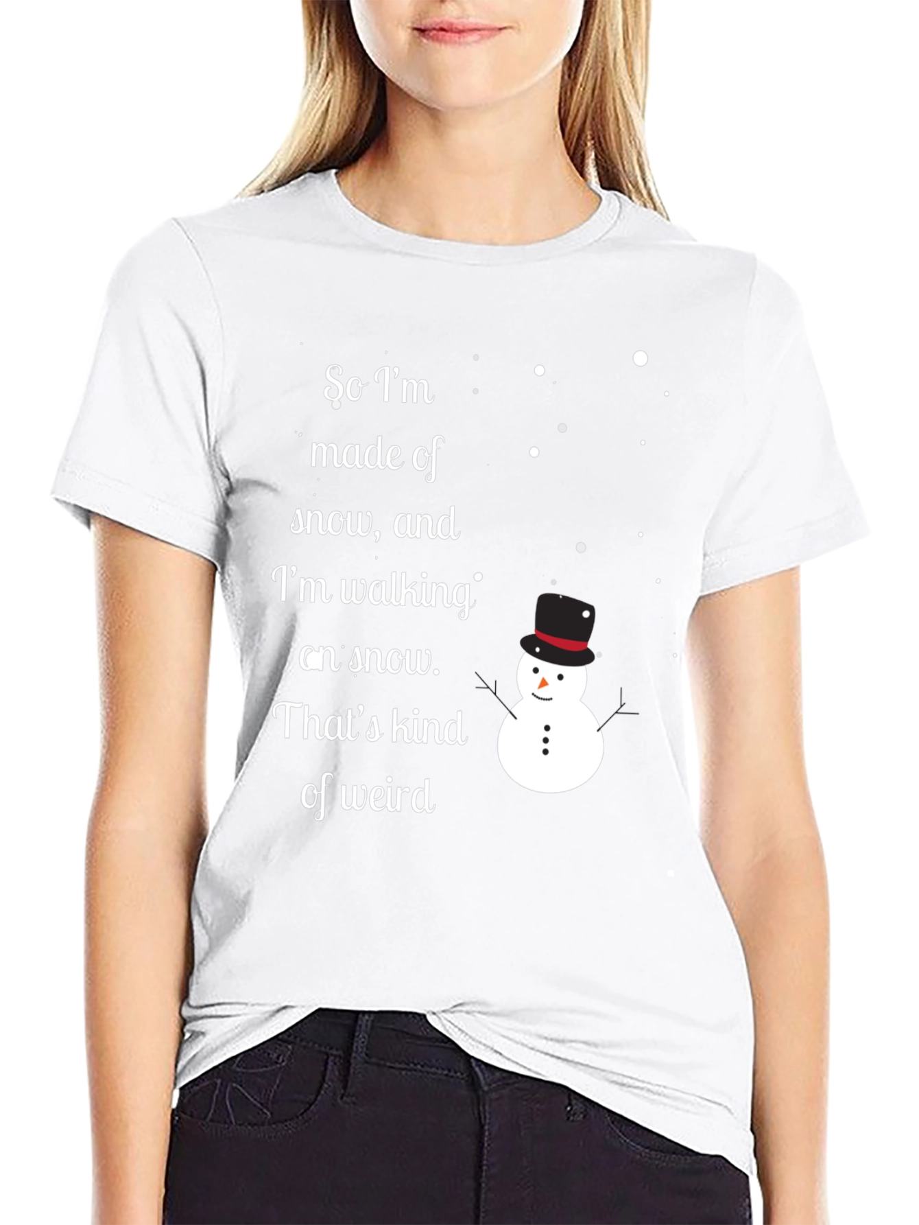 Black Snowman T-Shirt: 'So I'm Made of Snow...' view 9
