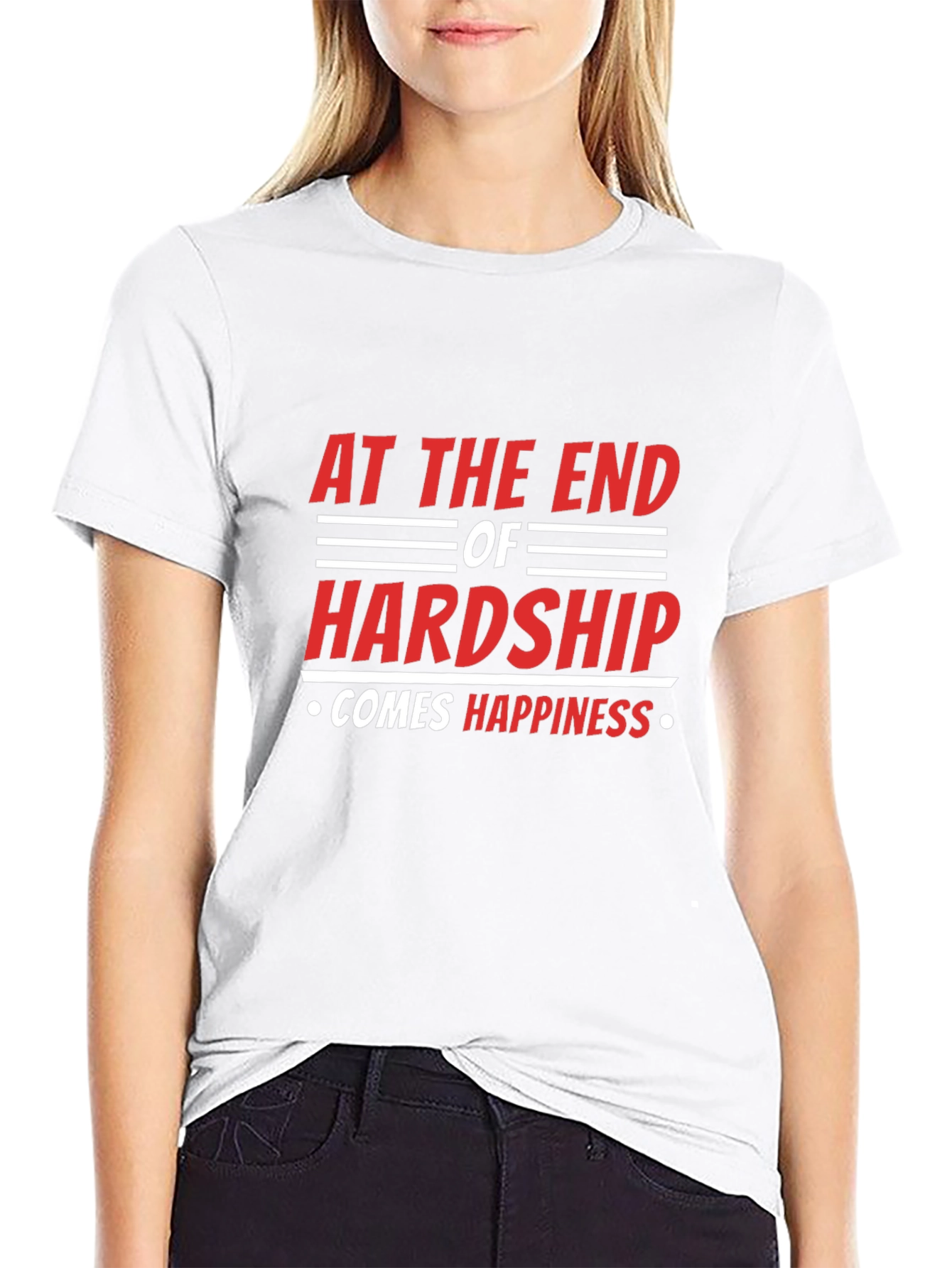 Black Inspirational Graphic Tee - "At The End Of Hardship" view 9