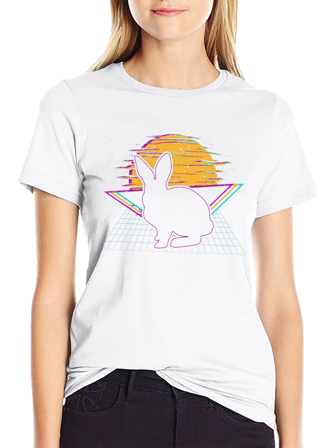 Retro Rabbit T-Shirt - Vaporwave Bunny Design - 9