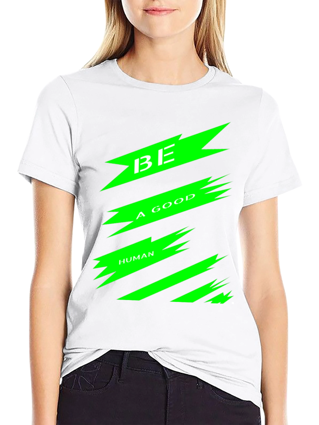 Black Be A Good Human Graphic Tee view 9