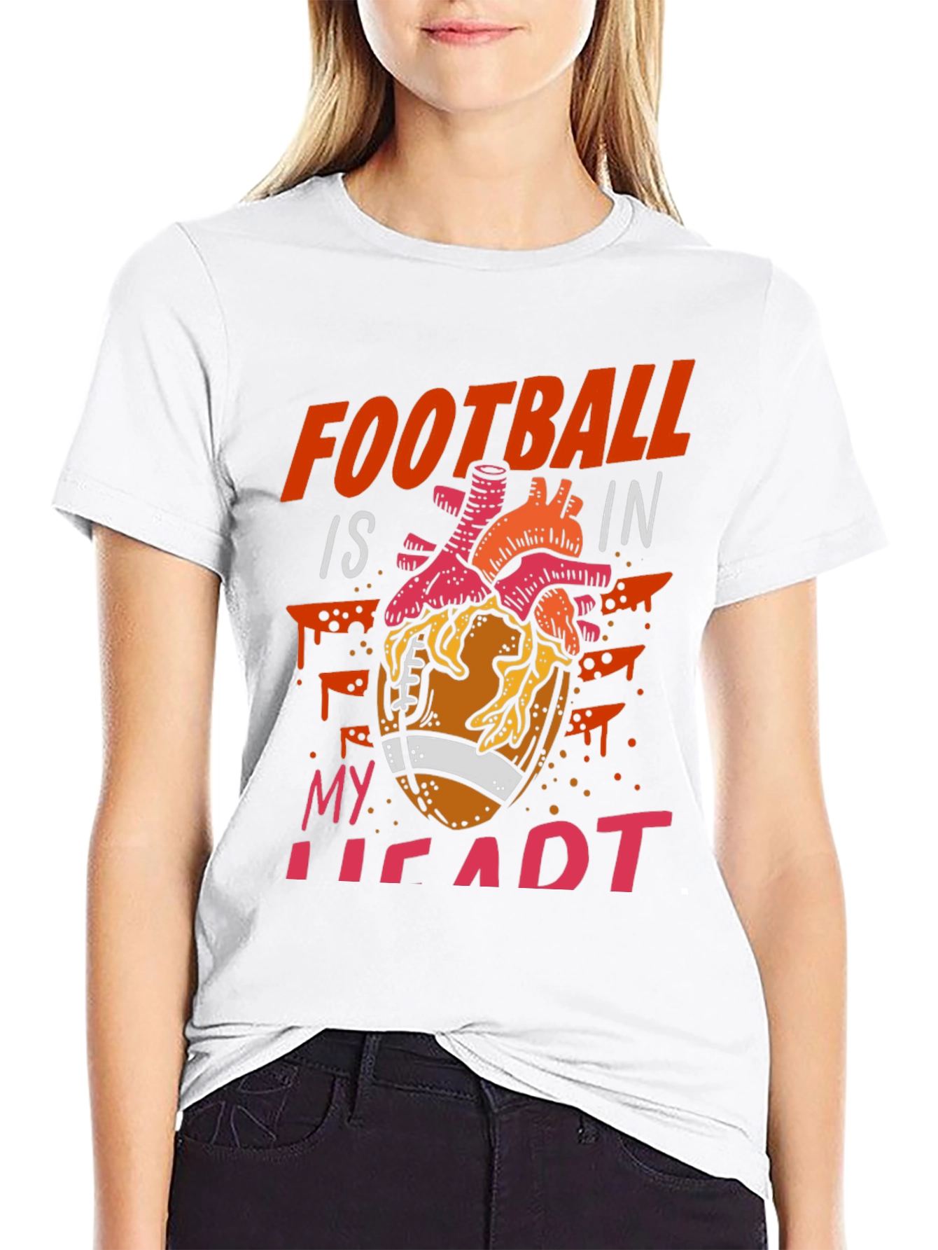 Black Football is in My Heart Graphic Tee view 9