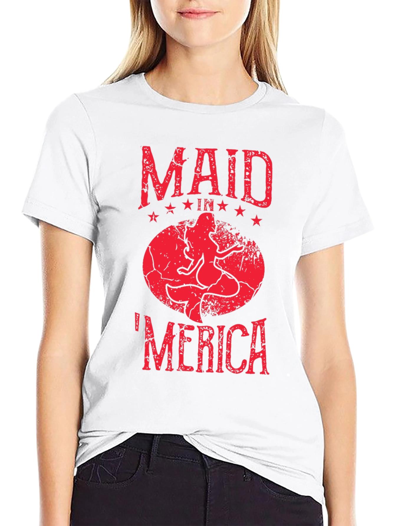 Black Maid in 'Merica T-Shirt - Patriotic Mermaid Tee view 9