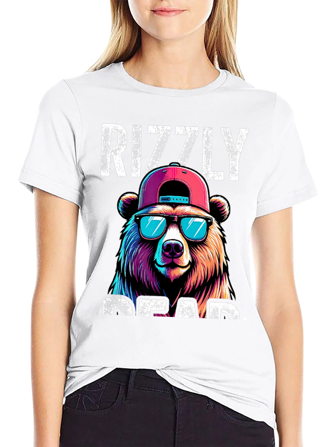 Black Rizzly Bear T-Shirt - Cool Graphic Tee view 9
