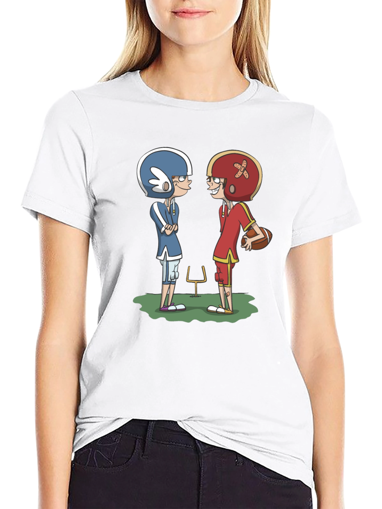 Black Cartoon Football T-Shirt view 9