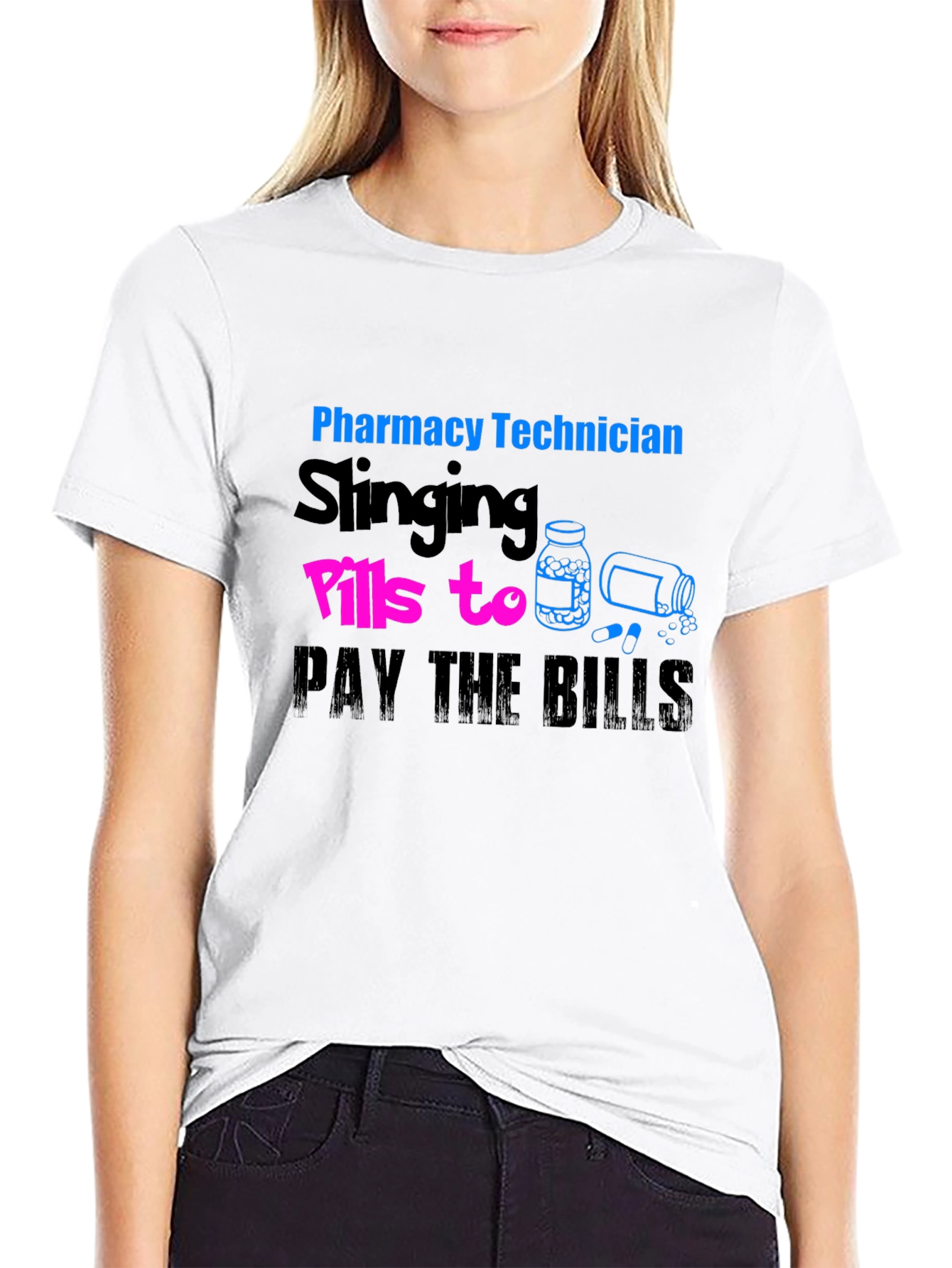 Black Pharmacy Technician Slings Pills T-Shirt view 9